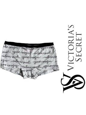 Victoria's Secret | Black and White Script Shortie Panties | Size Medium